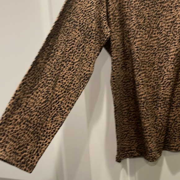 Jones New York leopard print stretch knit cotton shirt size 2X NWT - Picture 3 of 6
